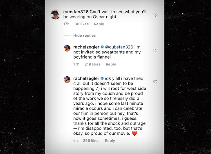 Rachel Ziegler Komentarze na Instagramie