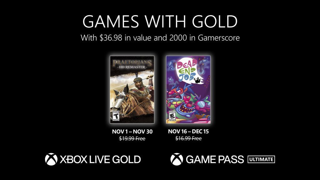 Darmowe gry Xbox Live Gold zapowiedziane na listopad 2022 r.